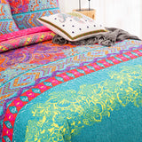 NNEDSZ Colorful Quilted bedspread and pillowcovers set: Add a Splash of Color - Queen size