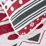 NNEDSZ Vintage Christmas Print Queen Bedspread Set