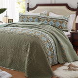 NNEDSZ Quicksilver Quilted coverlet and pillowcovers set: Sleek and Modern - Queen size