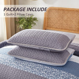 NNEDSZ Ornate Quilted Bedspread and Pillowcases Set: Beautifully Crafted for Luxury - Queen size