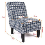 NNEDSZ Cafe Lounge Couch Ramie Cotton Fabric Accent Dining Relax Chair Pub Seating Blue New