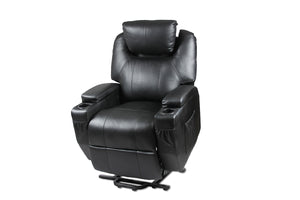NNEDSZ Recliner Lift Heat Massage Armchair Sofa Leather 2 Motor Chair Black