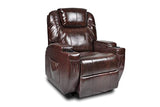 NNEDSZ Recliner Lift Heat Massage Armchair Sofa Leather 2 Motor Chair Brown