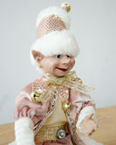 NNEDSZ LUXURY CHRISTMAS ELF PINK GOLD 51CM