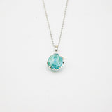 NNEDSZ Gift Box - Aroma Necklace White Gold - Planet Celestial Aqua (Light Blue) + Purify Oil Blend