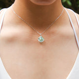 NNEDSZ Gift Box - Aroma Necklace White Gold - Planet Celestial Aqua (Light Blue) + Purify Oil Blend