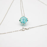 NNEDSZ Gift Box - Aroma Necklace White Gold - Planet Celestial Aqua (Light Blue) + Purify Oil Blend