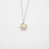 NNEDSZ Gift Box - Aroma Necklace White Gold - Planet Stardust Crystal (Gold Clear) + Purify Oil Blend
