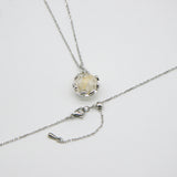 NNEDSZ Gift Box - Aroma Necklace White Gold - Planet Stardust Crystal (Gold Clear) + Purify Oil Blend