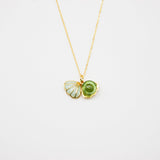 NNEDSZ Gift Box - Aroma Necklace 925 Silver, Gold coated - Green Shell Electric Lime (Light Green) + Purify Oil Blend