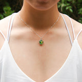 NNEDSZ Gift Box - Aroma Necklace White Gold - Planet Aurum Verdant (Gold Green) + Purify Oil Blend