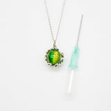 NNEDSZ Gift Box - Aroma Necklace White Gold - Planet Aurum Verdant (Gold Green) + Purify Oil Blend