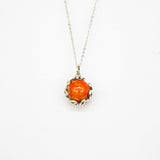 NNEDSZ Gift Box - Aroma Necklace White Gold - Planet Solstice Sunburst (Fire Red) + Purify Oil Blend