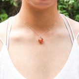 NNEDSZ Gift Box - Aroma Necklace White Gold - Planet Solstice Sunburst (Fire Red) + Purify Oil Blend