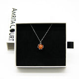 NNEDSZ Gift Box - Aroma Necklace White Gold - Planet Solstice Sunburst (Fire Red) + Purify Oil Blend