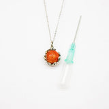 NNEDSZ Gift Box - Aroma Necklace White Gold - Planet Solstice Sunburst (Fire Red) + Purify Oil Blend