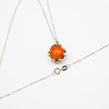 NNEDSZ Gift Box - Aroma Necklace White Gold - Planet Solstice Sunburst (Fire Red) + Purify Oil Blend