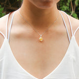NNEDSZ Gift Box - Aroma Necklace White Gold - Planet Jovian Gold (Golden Yellow) + Purify Oil Blend
