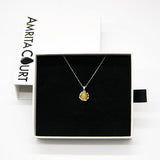 NNEDSZ Gift Box - Aroma Necklace White Gold - Planet Jovian Gold (Golden Yellow) + Purify Oil Blend