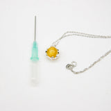 NNEDSZ Gift Box - Aroma Necklace White Gold - Planet Jovian Gold (Golden Yellow) + Purify Oil Blend