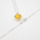 NNEDSZ Gift Box - Aroma Necklace White Gold - Planet Jovian Gold (Golden Yellow) + Purify Oil Blend