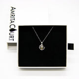 NNEDSZ Gift Box - Aroma Necklace White Gold - Planet Lunar Lavender (Lanvender Purple) + Purify Oil Blend