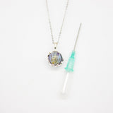 NNEDSZ Gift Box - Aroma Necklace White Gold - Planet Lunar Lavender (Lanvender Purple) + Purify Oil Blend
