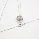 NNEDSZ Gift Box - Aroma Necklace White Gold - Planet Lunar Lavender (Lanvender Purple) + Purify Oil Blend