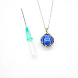 NNEDSZ Gift Box - Aroma Necklace White Gold - Planet Celestial Sapphire (Blue) + Purify Oil Blend