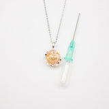 NNEDSZ Gift Box - Aroma Necklace White Gold - Planet Nebula (Pink) + Purify Oil Blend