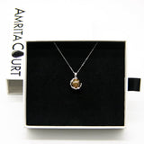 NNEDSZ Gift Box - Aroma Necklace White Gold - Planet Plutonian Amethyst (Golden Purple) + Purify Oil Blend