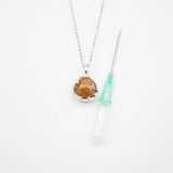 NNEDSZ Gift Box - Aroma Necklace White Gold - Planet Plutonian Amethyst (Golden Purple) + Purify Oil Blend