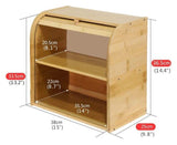 NNEDSZ Bamboo Bread Storage Box - 2 Compartment Sections