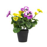 NNEDSZ Mixed Pink And Yellow Flowering Potted Artificial Pansy Plants 25cm