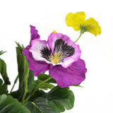 NNEDSZ Mixed Pink And Yellow Flowering Potted Artificial Pansy Plants 25cm