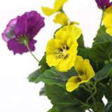 NNEDSZ Mixed Pink And Yellow Flowering Potted Artificial Pansy Plants 25cm