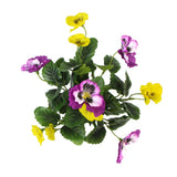 NNEDSZ Mixed Pink And Yellow Flowering Potted Artificial Pansy Plants 25cm