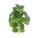 NNEDSZ Decorative Ceramic Bowl Potted Artificial Monstera Plant 30cm