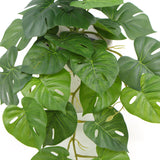 NNEDSZ Decorative Ceramic Bowl Potted Artificial Monstera Plant 30cm