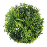 NNEDSZ Flowering White Artificial Green Wall Disc UV Resistant 75cm (Black Frame)