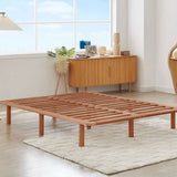 NNEDSZ Bondi Wooden Pinewood Bed Base in Walnut - Double