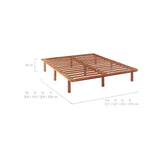 NNEDSZ Bondi Wooden Pinewood Bed Base in Walnut - King