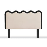 NNEDSZ Cole White Boucle Fabric Bed Head - Queen