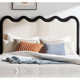 NNEDSZ Cole White Boucle Fabric Bed Head - Queen