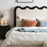 NNEDSZ Cole White Boucle Fabric Bed Head - Queen