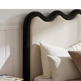 NNEDSZ Cole White Boucle Fabric Bed Head - Queen