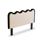 NNEDSZ Cole White Boucle Fabric Bed Head - Queen