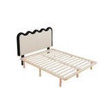 NNEDSZ Cole White Boucle Fabric Bed Head - Queen