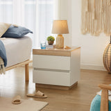 NNEDSZ Ashley Coastal White Wooden Bedside Table