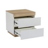 NNEDSZ Ashley Coastal White Wooden Bedside Table